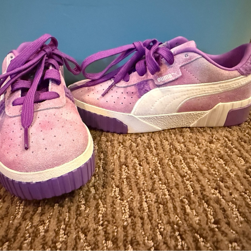 NEW Puma Cali Lola Unicorn Squishmallows Kids Sneakers - Size 1 - Pink + Purple